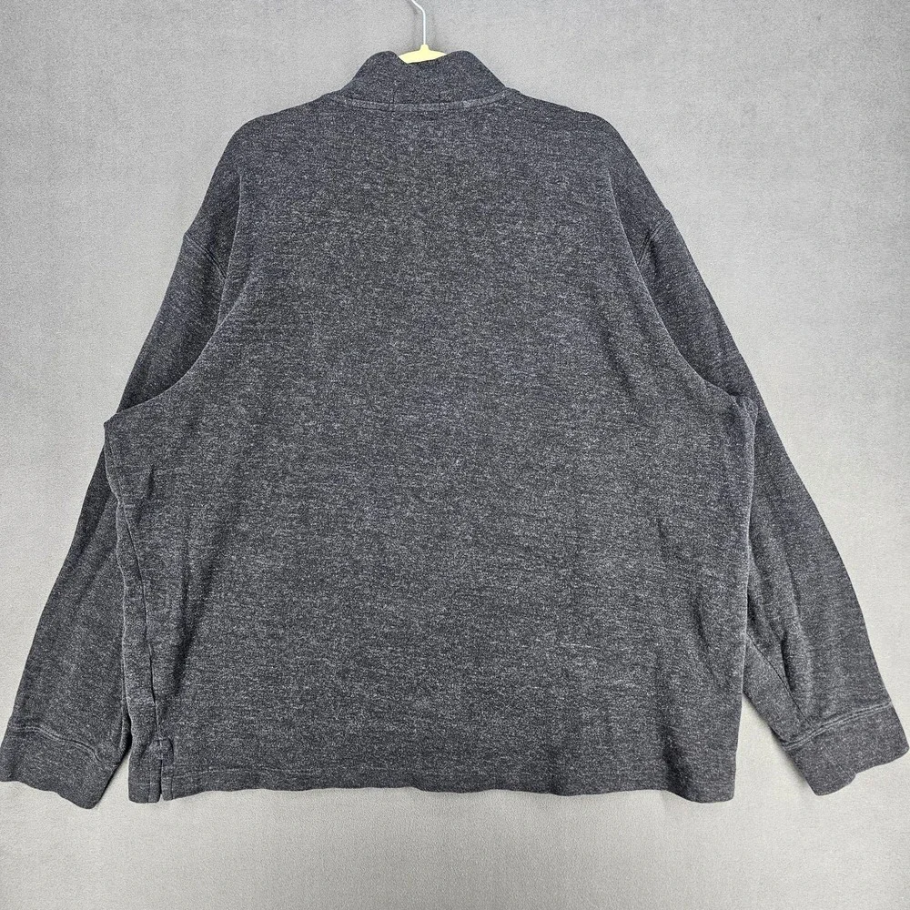 Polo Ralph Lauren Sweater Mens 2XL Gray 1/4 Zip Cotton Mock Neck Estate Rib